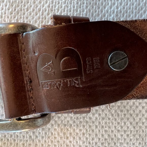 Bill Adler Perforated Brown Leather Belt for Jeans Size 36 - Picture 3 of 4